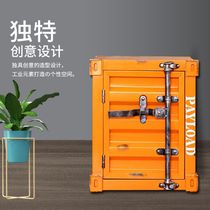 Industrial wind container bedside cabinet locker retro old creative bedside small cabinet small storage storage cabinet