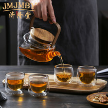 Fruit teapot Japanese home office fruit tea making tea boiled scuta simple set high-grade glass afternoon tea set