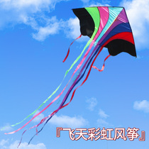 Flying rainbow kite for large adults long tail colorful high-grade breeze easy to fly cartoon triangle children kite