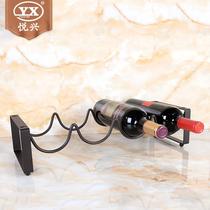 Manufacturer wholesale of four bottles of wine shelf Flat Iron Laminated creative winery Iron Art Red Wine Rack