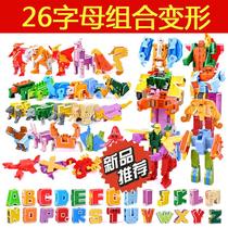 New Music New English Alphabet ABC Combo Robot Puzzle Shapoids Dinosaur Toys Children Literacy Early Education