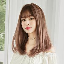 Yiwu factory wholesale new wig female hair gradient fashion long straight hair cover air bangs chemical fiber headgear