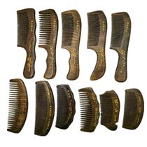 Manufacturer supply black gold sandalwood comb lettering with whole wood comb sketching gold wood comb beauty hair comb wholesale gift comb