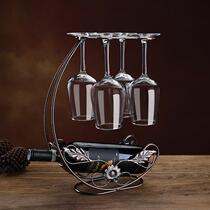 Creative Red Wine Glass Shelf European-style Sea Tang Leaf Wine Shelf Iron Art Wine Shelf Upside Down Wine Bottle Home Stay-at-home Swing