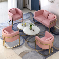 Brief Nordic Sofa Light Luxury Modern Office Guest Lounge Area Living Room Sofa Clothing Shop Reception Iron Art Sofa