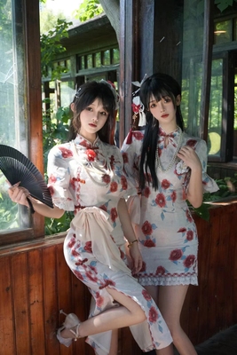 taobao agent 【Conscious gold】Roseruins Rose Ruins Original Design Rouge Black Camellia Camellia Camellia Chinese Wind Skirt