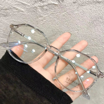 Retro transparent glasses frame anti-blue light myopia glasses female little red book can be equipped with ultra-light Korean version of the frame 2053