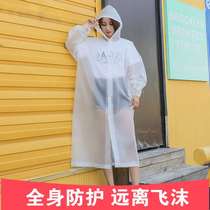 Protective clothing one-piece body non-disposable thickened anti-droplet raincoat reusable protective clothing isolation clothing with hood