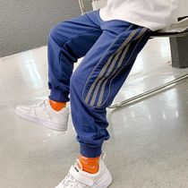 Male and female child side striped bunches pants CUHK Tong Summer slim Ice Silk Mosquito-Proof Pants Children Mid-Waist Casual Sports Pants