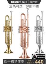 Three-tone Trumpet Instrument Students Adult Beginners Professional Button Trumpet Drum Team Military Band Musical Instruments