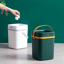 Trash bin living room light extravagance style retro square Portable Press toilet toilet bedroom size without cover tube