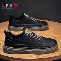 Red dragonfly mens shoes 2021 new summer breathable British leather shoes mens Korean version of the trend board shoes mens casual shoes