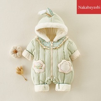 Baby down cotton jacket jumpsuit men and women baby autumn and winter suit cotton coat newborn winter thick warm clothes