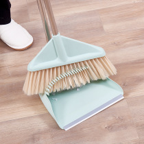 Soft bristle broom set Household cleaning dustpan set Fashion simple stainless steel long handle broom