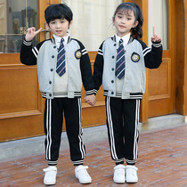 Kindergarten garden dress spring and autumn dress three-piece Childrens stick class suit autumn sports suit first grade primary school uniforms