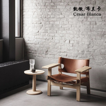 Caesar Blanca Spanish chair solid wood single sofa chair saddle leather light luxury leisure chair designer famous