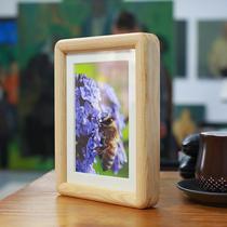 Solid wood mortise and mortise Factory white Rawood Fillet Arc frame Picture Frame swing table 7810 inch photo frame