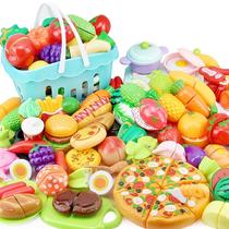 Cut fruit children's toy girl vegetable chichele set baby kitchen cooking house pizza boy
