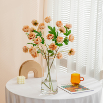 Simulation Flowers Seven Heads Ocean Peony Small Rose Flower Bud Upscale Fake Flowers Decoration Flower Arrangement Bottle Table Living Room Putting Floral Art