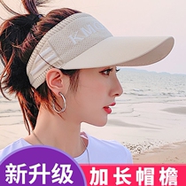 Wooden ponytail hat Sunscreen hat Outdoor duck tongue empty top hat Cycling Korean version of the wild fashion face cover sun hat