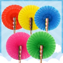 Sports games hand-held admission Hand-turned flower school large group exercise fan dance performance Sports games opening props