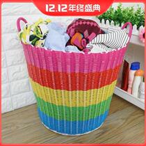 Dirty Clothes Bath containing basket Bed Head Blue Sub basket Basket Bamboo Basket basket Basket With Towel Beauty Salon