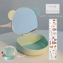 Proud Ins Wind Dresser Dressers Mirror Folding Make-up Mirror Woman with containing box Students Dormitory Desktop desktop Home