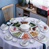 Dishes set plate set platter combination home shake Net red creative ceramic reunion hot pot tableware ten dishes