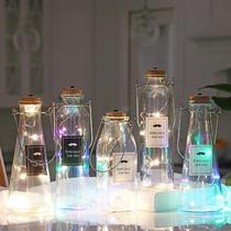 Wishing bottle glass star bottle decorative bottle Valentines Day gift box small lantern light string luminous light bottle promotion