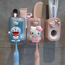 Cute cartoon wash mouthwash cup shelve free of punch Childrens tooth cup toothbrush suit wall-mounted lovers containing frame