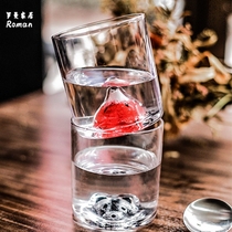 Cute creative cartoon three-dimensional color animal net red water cup female transparent heat-resistant crystal glass animal water cup