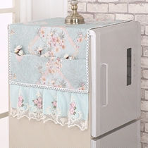 Y pastoral wind open door dustproof refrigerator single open fabric door double cover cloth simple household refrigerator towel dustproof cloth cover