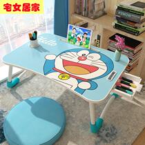 Cute cartoon childrens desk small desk on table table on table simple household folding table bedroom sitting on the table