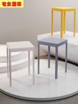Nordic plastic stool thickness household table high bench simple modern meal rubber bench fashion living room restaurant