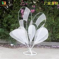 Wedding Road introduction new iron props main table flower butterfly love flower outdoor wedding table Zhaohua Road decoration