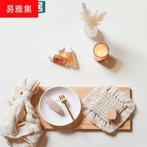 2021 New Nordic hand woven placemats home coaster insulation Mat Night Market hand woven Bohemia