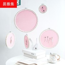 Disc bamboo embroidered pearl silk cloth hanging ornaments wedding arrangement props decoration hanging earrings storage