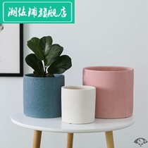 Round flowerpot ceramic Chinese style extra-large home indoor floor-to-ceiling table-top green tiger blue flowerpot