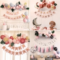 Birthday decoration scene layout girl 1 year old net red boy boy year background cloth 100 day 100 day banquet party