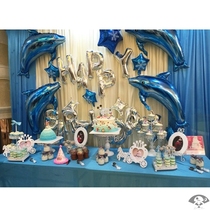  Birthday party decoration balloon Ocean theme birthday decoration Blue dolphin balloon birthday decoration supplies