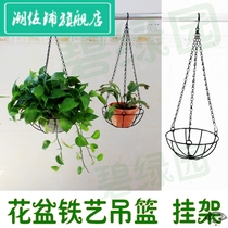 Hanging green Lords balcony flower rack multi-meat flowerpot iron hanging chain hanging basket air pineapple shelf