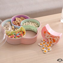   Snack basin multi-grid large personality decorative fruit basket round single double-layer sealed dried fruit box fruit plate hot pot fight