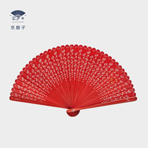 Beijing fan all bamboo Yuting fan gift box high-end handmade all bamboo summer portable Chinese style womens jade and bamboo folding fan
