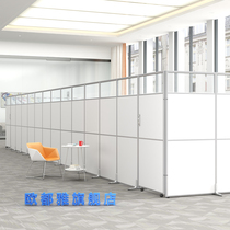 Office screen folding mobile partition simple with glass factory workshop pulley can be customized movable baffle