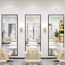 Barber shop mirror table hairdresser hair salon special mirror hanging wall Net red tide model integrated single mirror wall hanging