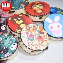 Childrens small tambourine wooden kindergarten teacher performance Linggu Orff instrument baby hand drum