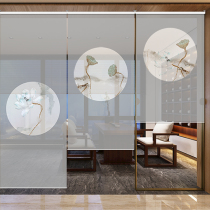 Japanese rolling curtain blackout sunshade curtain office custom roll-pull balcony hand hanging curtain Zen tea room