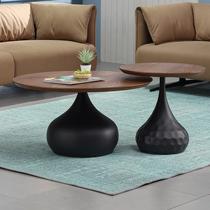 Modern Sofa Side A Few Hotels Cafeterias Designer Tea Table Fashion Iron Art Wood Face Creativity High and low