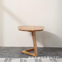 Single-corner-side tea table Nordic creative white wax wood small tea table simple day-style bedside a few full solid wood edges a few corners