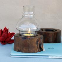 Thai Imported Solid Wood Home Handicraft Southeast Asia Style Creativity Hotel Restaurant Hotel Supplies Retro Candle Holder